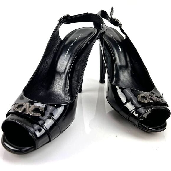Pre-Loved C.N.C Costume National Women Black Heels Open Toe Sandals EU 39 - Picture 2 of 9